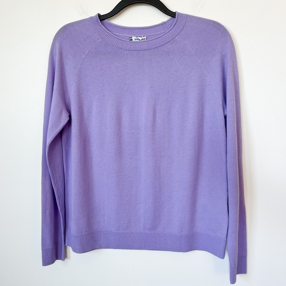 NEW‎ Smartwool Merino Wool Blend Edgewood Crew Sweater Womens Small Purple